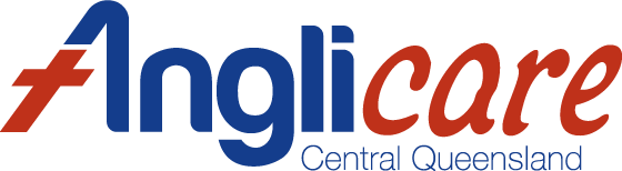 Anglicare Central Queensland Blue and Red Logo